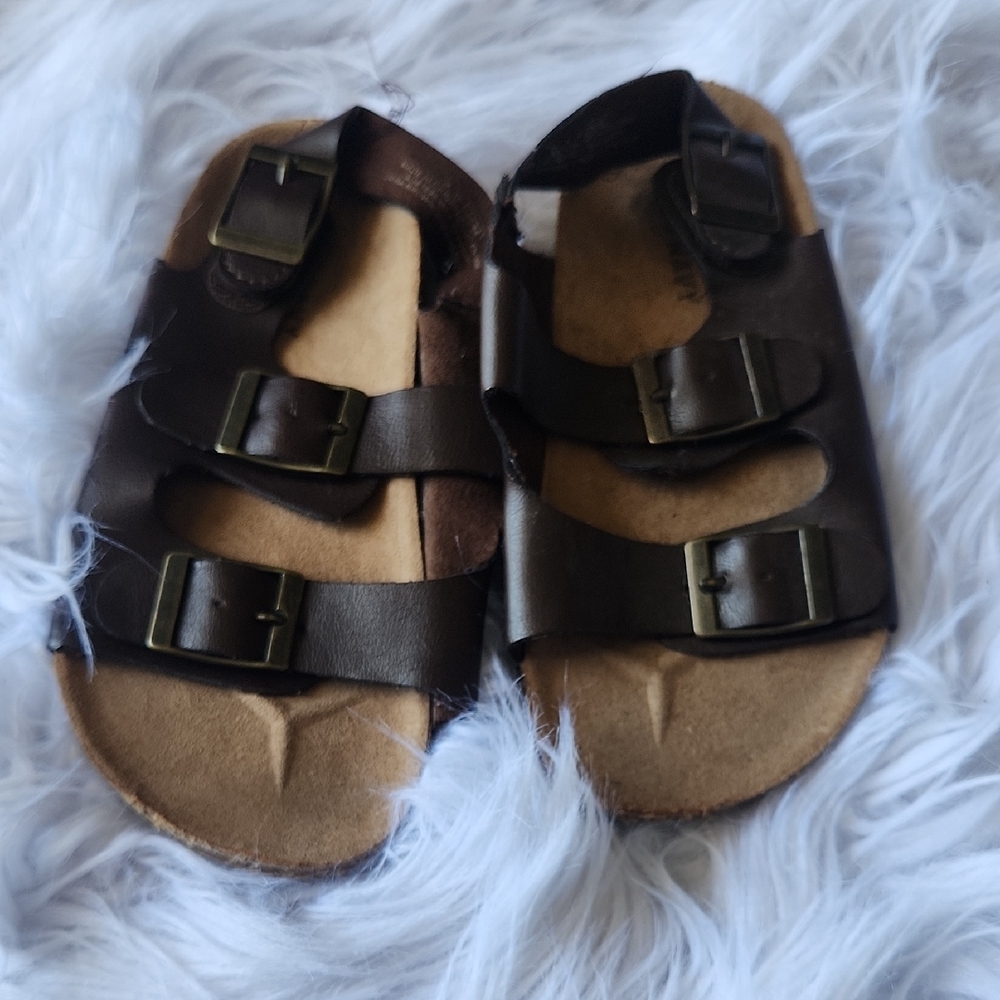 Brown Leather Kids Sandals